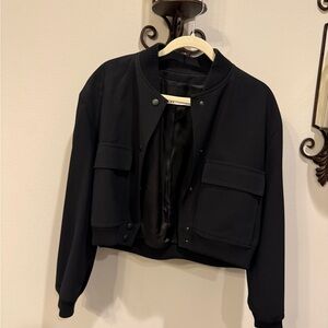 Zara Women's Black Bomber Jacket